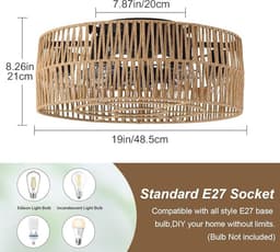 Equivera Plafonniere met Ventilator - Plafondventilator - Plafondventilator Afstandsbediening - Plafondventilator Slaapkamer - Plafond Ventilator met Verlichting - Plafondlamp - Plafonniere - Ideaal voor in uw slaapkamer! — thumbnail 5