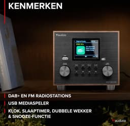 DAB radio - Audizio Vieste - DAB+ radio met subwoofer en Bluetooth - Houtlook - Met afstandsbediening — thumbnail 4