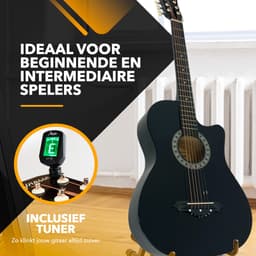 Finesse Akoestische Gitaar - met Videocursus - Western Gitaar - Gitaar Kind & Volwassenen - Zwart — thumbnail 2