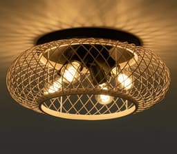 Norah Plafondventilator bamboo d:50cm + 3 light setting - Landelijk - ETH — thumbnail 3