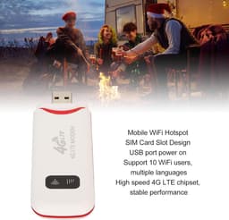 4G LTE WiFi-modemdongle met Simkaartsleuf - Mobiele Draadloze Netwerkhotspotrouter - 300 Mbps Hoge Snelheid - 10 Gebruikers Delen - Telefoon Pc Laptop Tablet — thumbnail 1