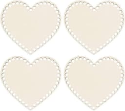 Mandbodem haken hartvorm blank hout - 4 stuks, breien haken opbergtas — thumbnail 1