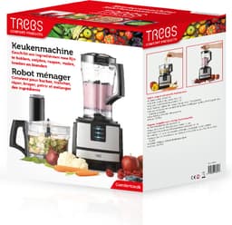 Trebs Keukenmachine - 2 snelheden - Meerdere accessoires - 99394 - Zwart RVS — thumbnail 4