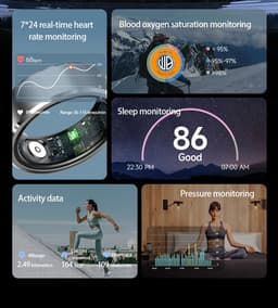 WizBay Premium Select® Aluminium Zilver Blush Smart Ring Dames Heren - Oplaad Case - Hypoallergeen - Hartslag & Slaap Monitor - IP68 Waterdicht - O2 Meting - Gesture Functie - Multiple Sport Modi - #12 — thumbnail 2