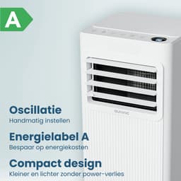 Auronic Mobiele Airco - 9.000 BTU - 3-in-1 - Airconditioning met 2 Raamafdichtingskits - Ventilator - Ontvochtiger - tot 25m² koelen - Wit — thumbnail 5