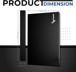 Externe harde schijf 320GB USB 3.0 - Draagbare gegevensopslag voor laptop, pc, Mac en gameconsole - Zwart — thumbnail 5