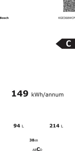 Bosch KGE368WCP - Serie 6 - Koel-vriescombinatie - Wit - Energielabel C — thumbnail 2