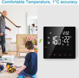 Digitale thermostaat 16A met touchscreen en LCD-display voor elektrische vloerverwarming — thumbnail 4