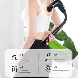 longziming -Massagepistool – 2-in-1 Percussie Massagepistool – Draadloos Percussiemassageapparaat – 9 Snelheden – 4 Massagekoppen en Lange Batterijduur – voor mannen en vrouwen– Zwart — thumbnail 2
