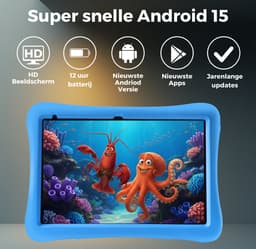WiseQ Tablet Kinderen 2026 model - 96 GB - 6000mAh - Ouderlijk Toezicht - Kindertablet 10 inch - Kids Tablet - Android 15 - Blauw — thumbnail 4
