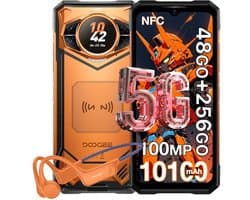 Robuuste Smartphone - DOOGEE S200 VIP - 48 GB RAM+256 GB ROM (TF 2TB) - 10100 mAh - 6,72 inch - Dual SIM 5G - NFC - OTG - GPS - Botgeleidingsheadset - Oranje
