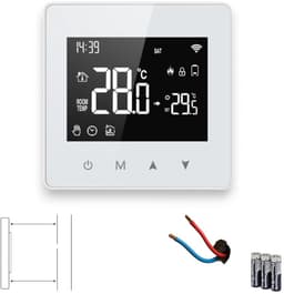 Slimme thermostaat voor cv | Wifi touchscreen | 2-draads | Opbouwmontage | Tuya Smart Life | Wit — thumbnail 1