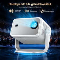 Huidun PT10 Beamer - 700ANSI - WiFi 5 - Autofocus - Automatische trapeziumcorrectie - Android 13 - Whale OS - Officiële Netflix, YouTube en Disney+ - Compact en draagbaar - Laag geluidsniveau - Thuisbioscoop en buitengebruik - Wit — thumbnail 2
