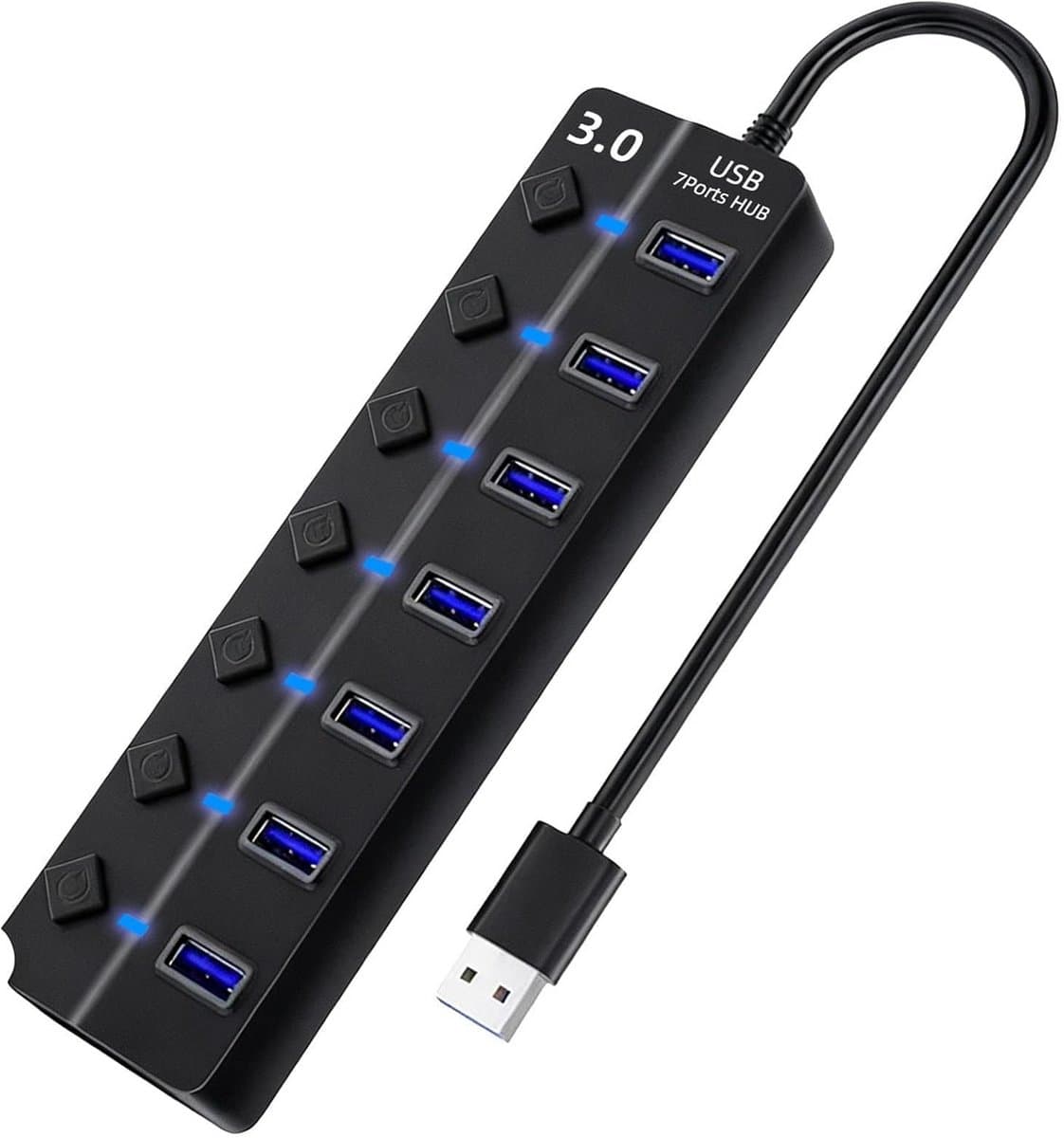 USB 3.0 Hub met 7 Poorten en 5 Gbps Snelheid — afbeelding 1