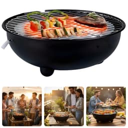 Cheqo® Elektrische Tafel Bbq - Elektrische Tafelbarbecue - Tafel Bbq - Tafelbarbecue - Elektrische Bbq - Elektrische Barbecue - Tafel Grill - Elektrische Grill - Indoor Bbq - Bbq voor Binnen - Rookvrije Tafel Bbq — thumbnail 1