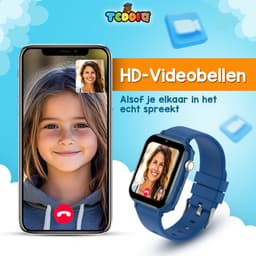 TeddiQ 4G Smartwatch - GPS Kinder Smartwatch - GPS Tracker & Videobellen - Blauw - WhatsApp & Spraakmemo’s - SOS knop - Smartwatch Kinderen — thumbnail 3