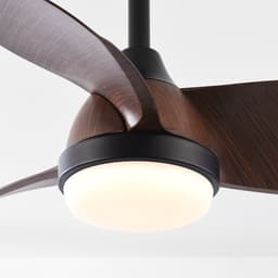 LumenXL - Compacte plafondventilator Vietor incl. LED en afstandsbediening - zwart met donkerbruin — thumbnail 1