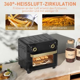 Compacte Heteluchtfriteuse en Mini-oven met 10L Capaciteit en 60 Min Timer — thumbnail 2