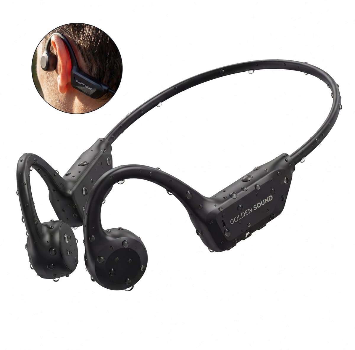 Golden Sound Run - Bone Conduction - Sport oordopjes - Open ear sporthoofdtelefoon - Hardlopen - Oortjes draadloos - 10 uur batterijduur - Sport — afbeelding 1