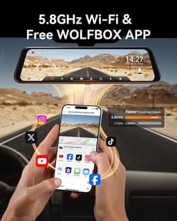 Allero Achteruitkijkspiegel - Met Camera - Digitaal 4K - Achteruitrijcamera - Dashcam - Dashcam voor Auto - WiFi - 64gb - zwart — thumbnail 3