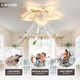 Stil LED Plafondventilator met Licht en Dimbaar, 6 Snelheden, Timer - Woonkamer & Slaapkamer — thumbnail 5