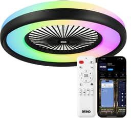 Slimme Plafondlamp met Ventilator – Plafondventilator met App en Afstandsbediening - 4800 Lumen - RGB - 6 Snelheden - BREND BR-2253 — thumbnail 1
