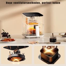 Nexvo® Mini Airfryer - Airfryer - Heteluchtfriteuse - Compact - Wit - ‎26cm x 21cm x 28cm — thumbnail 5