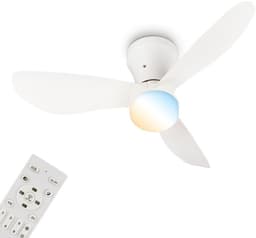 BRILONER Lufito - Plafondventilator met verlichting - LED plafondlamp met ventilator - ventilator lamp zomer- en wintermodus - dimbaar - CCT - Ø78cm - wit — thumbnail 1