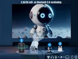 Florixa® Draagbare beamer - Beamer - Projector - Mini Beamer - Wit - ‎‎22cm x 14cm x 12cm — thumbnail 4