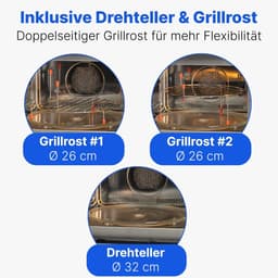 Inbouwmagnetron met Grill - Oven Magnetron - Snel Eten Bereiden - 3-in-1 Functionaliteit - 25 Liter - Zwart — thumbnail 2