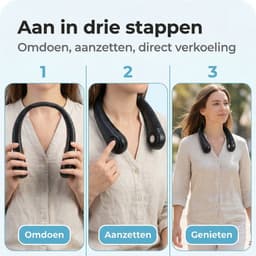 Cheqo® Nekventilator - Nek Ventilator - Neck Fan - Nek Fan - Halsventilator - Hals Ventilator - Draagbare Nekventilator - Nekventilator Oplaadbaar - Nekventilator USB - Nekventilator USB C - Gezichtsventilator — thumbnail 4