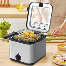 Elektrische Friteuse - Olie Friteuse - Snelle Snacks Maken - Ingebouwd Oliefilter - 2.5 Liter Capaciteit - Wit — thumbnail 3