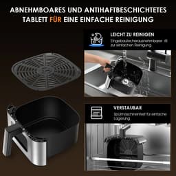 Seth Select Airfryer - Heteluchtfriteuse - Compacte heteluchtoven - Antiaanbaklaag - Groot 9 liter - Braden - Bakken - Uitdrogen - Opwarmen, — thumbnail 4