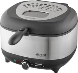 Friteuse met Olie - Compacte Frituurpan - Snelle Snacks Bereiden - Geïsoleerde Mandgreep - 3.5 Liter Capaciteit - Zilverkleurig — thumbnail 1