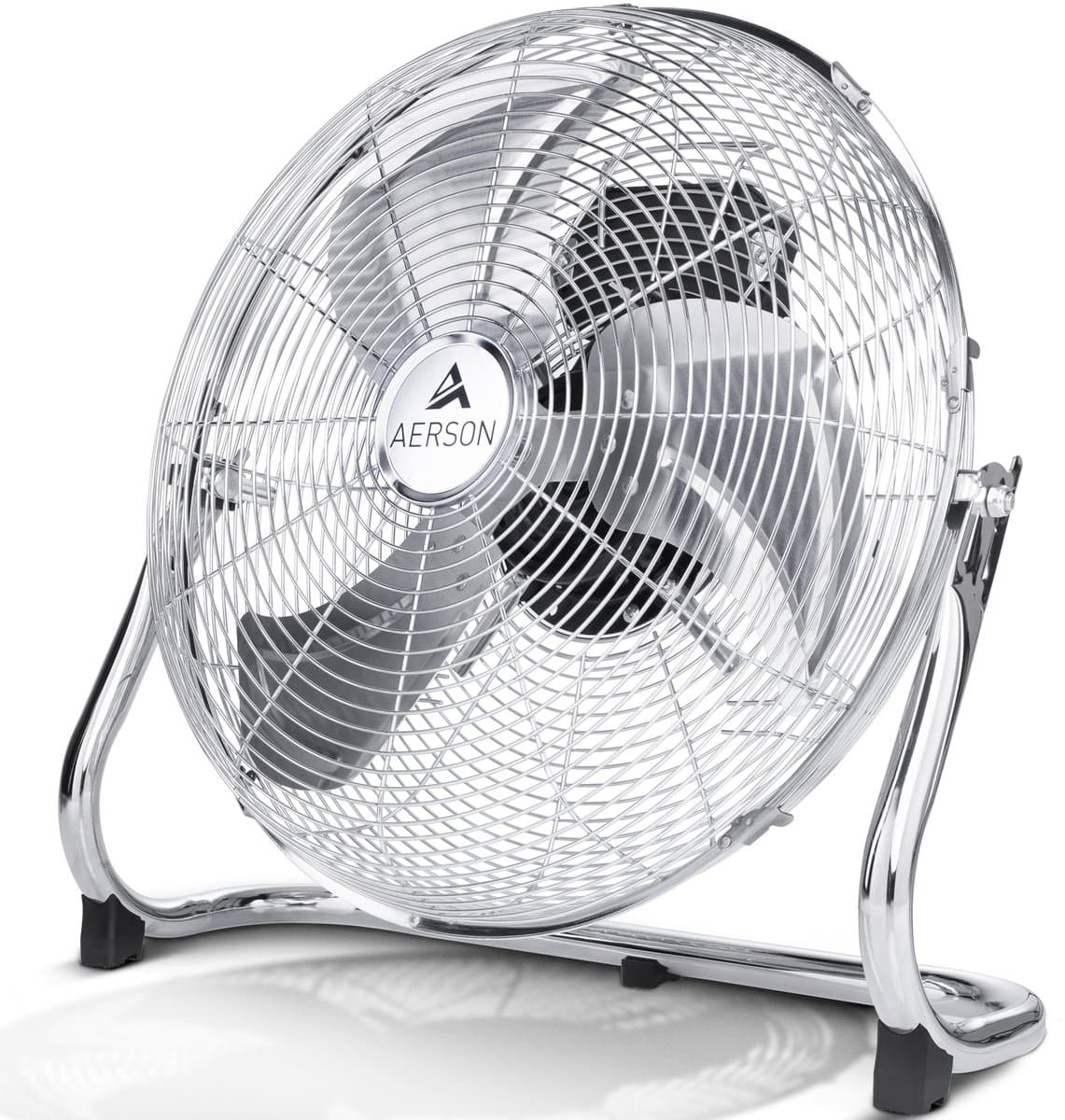 AERSON vloerventilator 60 cm | waaier met drie standen 200W | staande ventilator | hoge luchtstroom | robuuste metalen uitvoering | hellingshoek ca. 110 graden — afbeelding 1