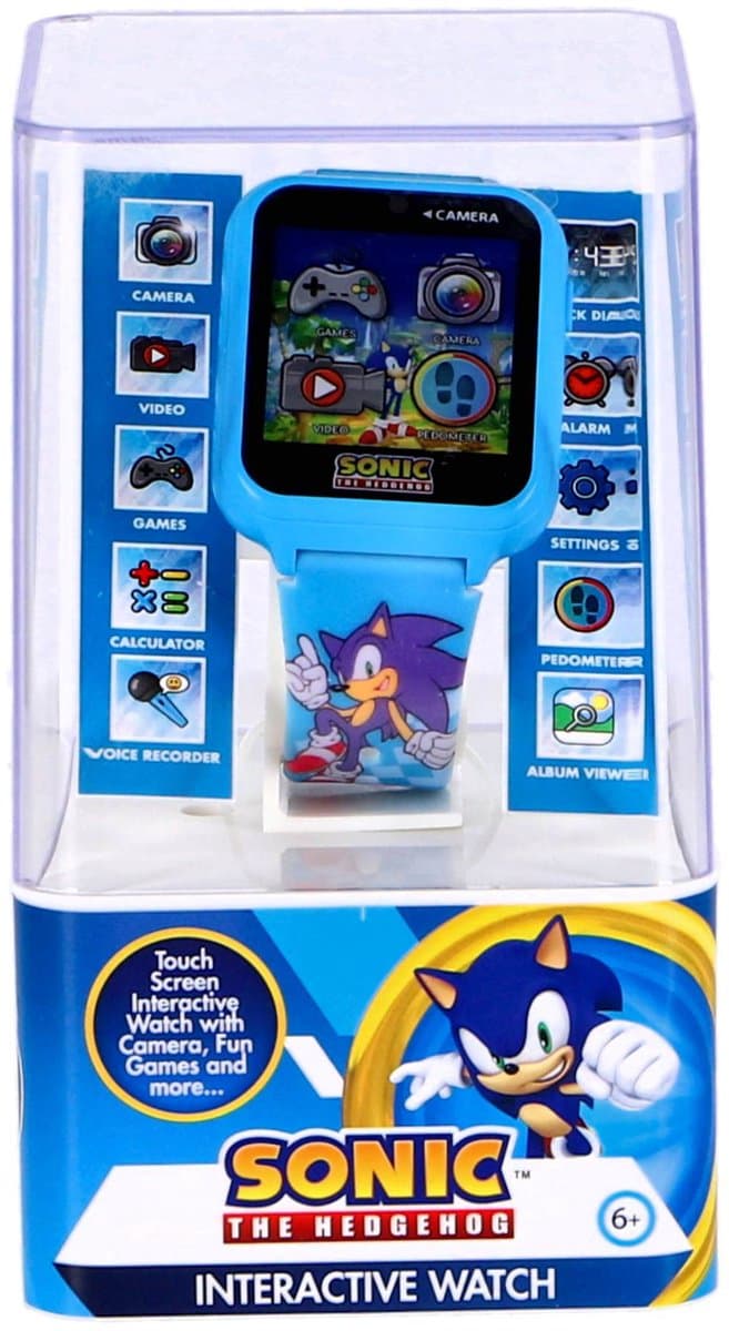 Accutime Sonic kinder smartwatch met selfiecamera en games - blauw. — afbeelding 1