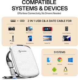 Draagbare Externe SSD 2TB Wit - Hoge Snelheid USB C Opslag — thumbnail 5