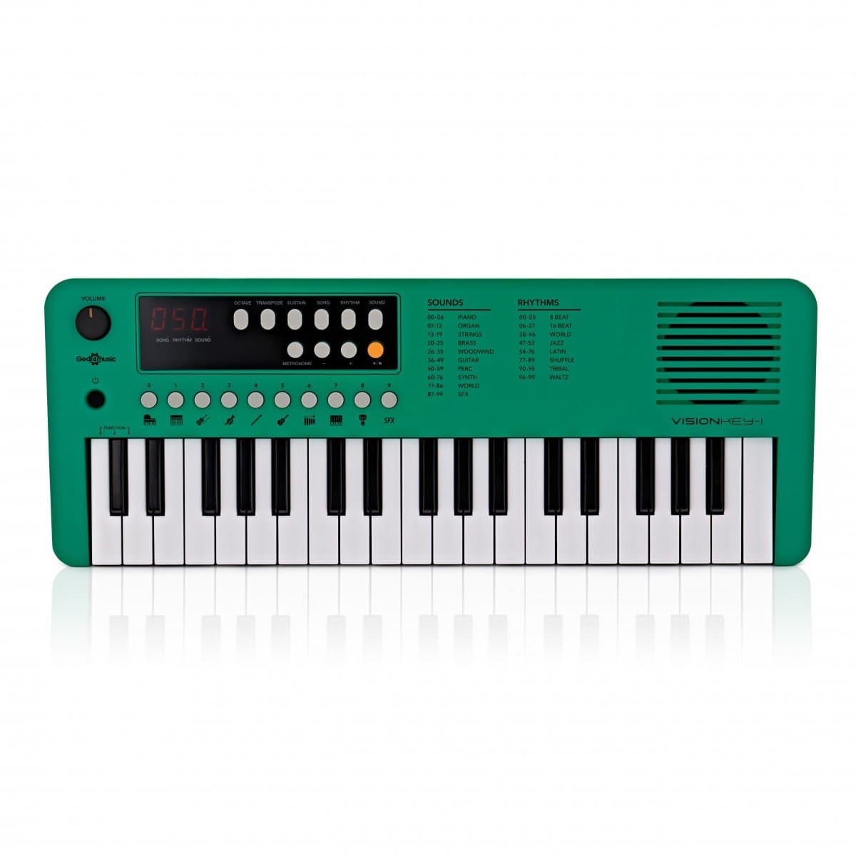 VISIONKEY-1 Mini Elektrisch Keyboard met 37 Toetsen - Draagbaar Toetsenbord Piano voor Kinderen & Beginners - Groen — afbeelding 1