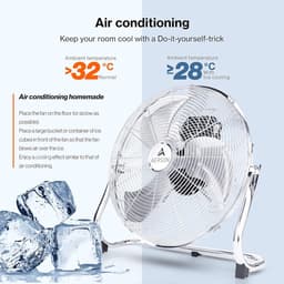 RFWR® Vloerventilator 40 cm met 3 standen en hoge luchtstroom - Robuuste metalen uitvoering — thumbnail 4