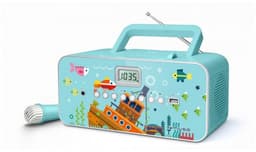 Muse M-29KB - Draagbare radio/CD-/MP3-speler met microfoon | karaoke | voorkeuzezenders | ideaal voor de kinderen| blauw — thumbnail 1