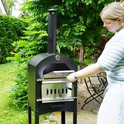 HEAT Pizzaoven Ovnhus - Houtgestookte Pizzaoven - Met Barbecue Grill - Makkelijk te Verplaatsen - 50x36x160 cm — thumbnail 1