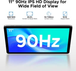 DOOGEE Tab A9 Pro+ - Tablet - 30GB RAM (6GB+24GB) - 128GB ROM（TB/TF）- 11Inth 90Hz HD+ - 8580mAh - Android 15 - Unisoc T7200 - Dual Speakers - Grijs — thumbnail 4