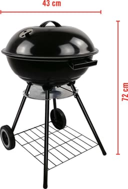 BBQ collection Barbecue Rond - Kogelbarbecue - Houtskool BBQ - met Deksel en Wielen - Opbergrooster — thumbnail 3