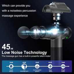 Massage Pistool Diepe Weefselmassager 99 Snelheden Krachtige Percussiemassager Met LCD-Touchscreen - Handmassageapparaat Met 6 Massagekoppen Voor Spierpijnverlichting En Ontspanning - Grijs — thumbnail 2