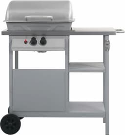 vidaXL Gasbarbecue met 3-laags zijtafel zwart en zilverkleurig — thumbnail 4