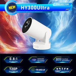 SnelShoppen - HY300 PRO Mini Projector, Draagbare 4K 1080P Projector met Android 11, WiFi 6, Bluetooth 5.0, Airplay & Miracast Ondersteuning voor Thui — thumbnail 1