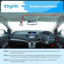 SnelShoppen - eSynic Hardwire Kit USB Type-C 3.5m voor Dash Cam, Auto, SUV, ACC Mode, Laagspanning Bescherming, 3-Draads Step-Down Converter 12-24V na — thumbnail 4
