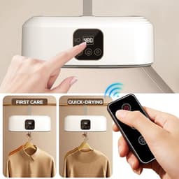 Draagbare Wasdroger - 600W Elektrische Wasdroger - droger warmtepompdroger - Opvouwbare droger - Afstandsbediening met timer - Twee snelheden - Geschikt voor thuis, campers, appartementen en hotels - Wit — thumbnail 5