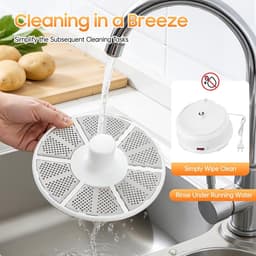 Elektrische Aardappelschilmachine - Automatische Dunschiller - Snel Groenten Schillen - 85W Koperen Motor - 08 kg Capaciteit - Wit — thumbnail 3