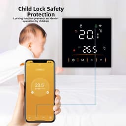 Slimme Thermostaat - WIFI Verwarming - Comfort Regelen - App Bediening - 60mm Gat - Wit — thumbnail 3